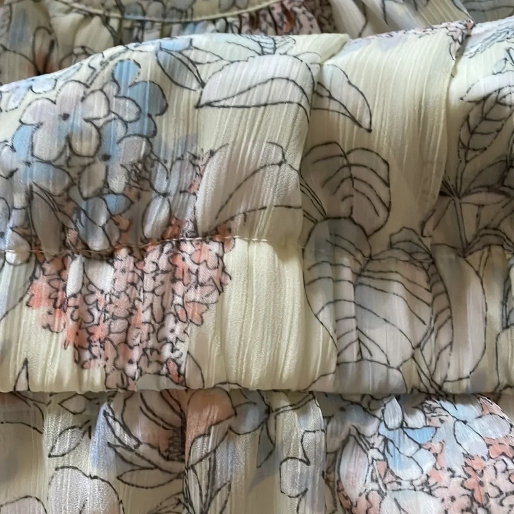 TOMMY HILFIGER floral keyhole lined dress back zipper & elastic waist s 10 EUC - Picture 4 of 7